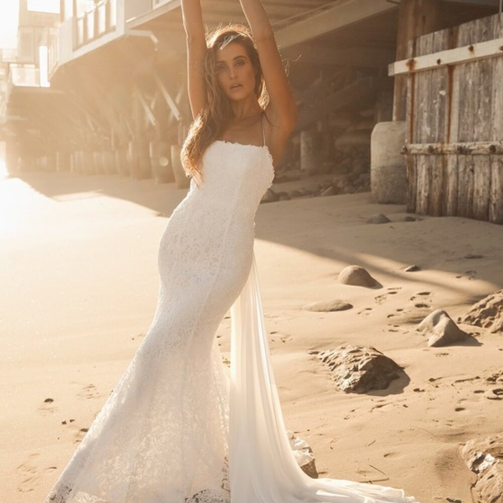 Remarkable Moment White Floral Embroidered Lace-Up Maxi Dress Wedding Gown